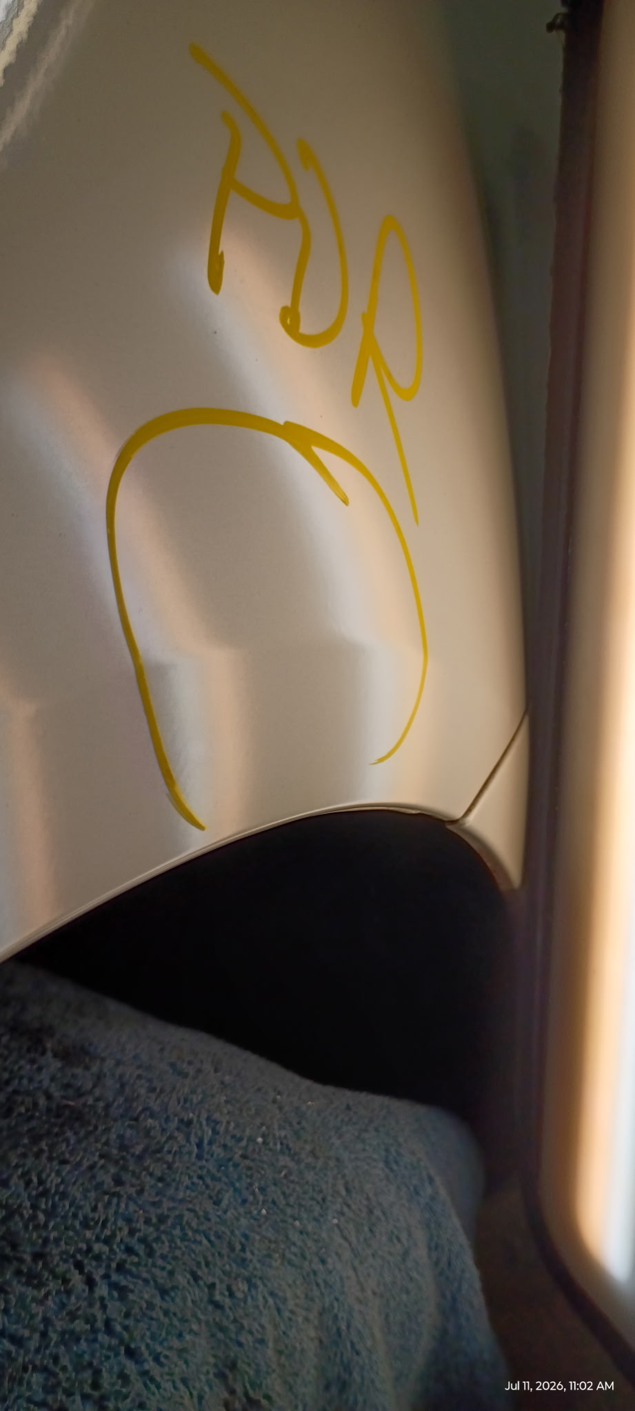 Repaired panel, no visible dent