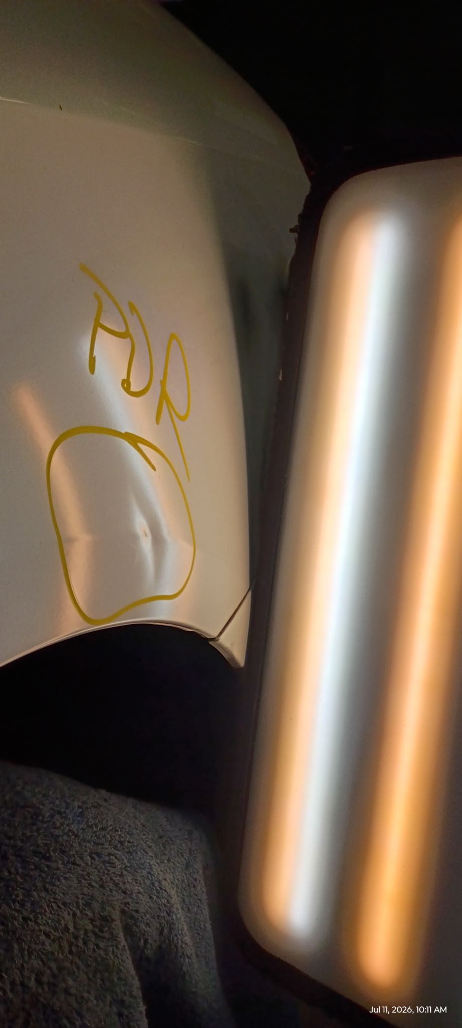 Dent before repair