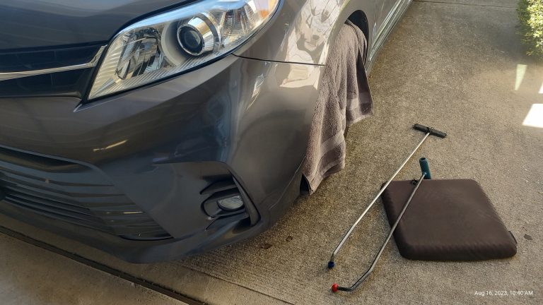 After — dent repaired