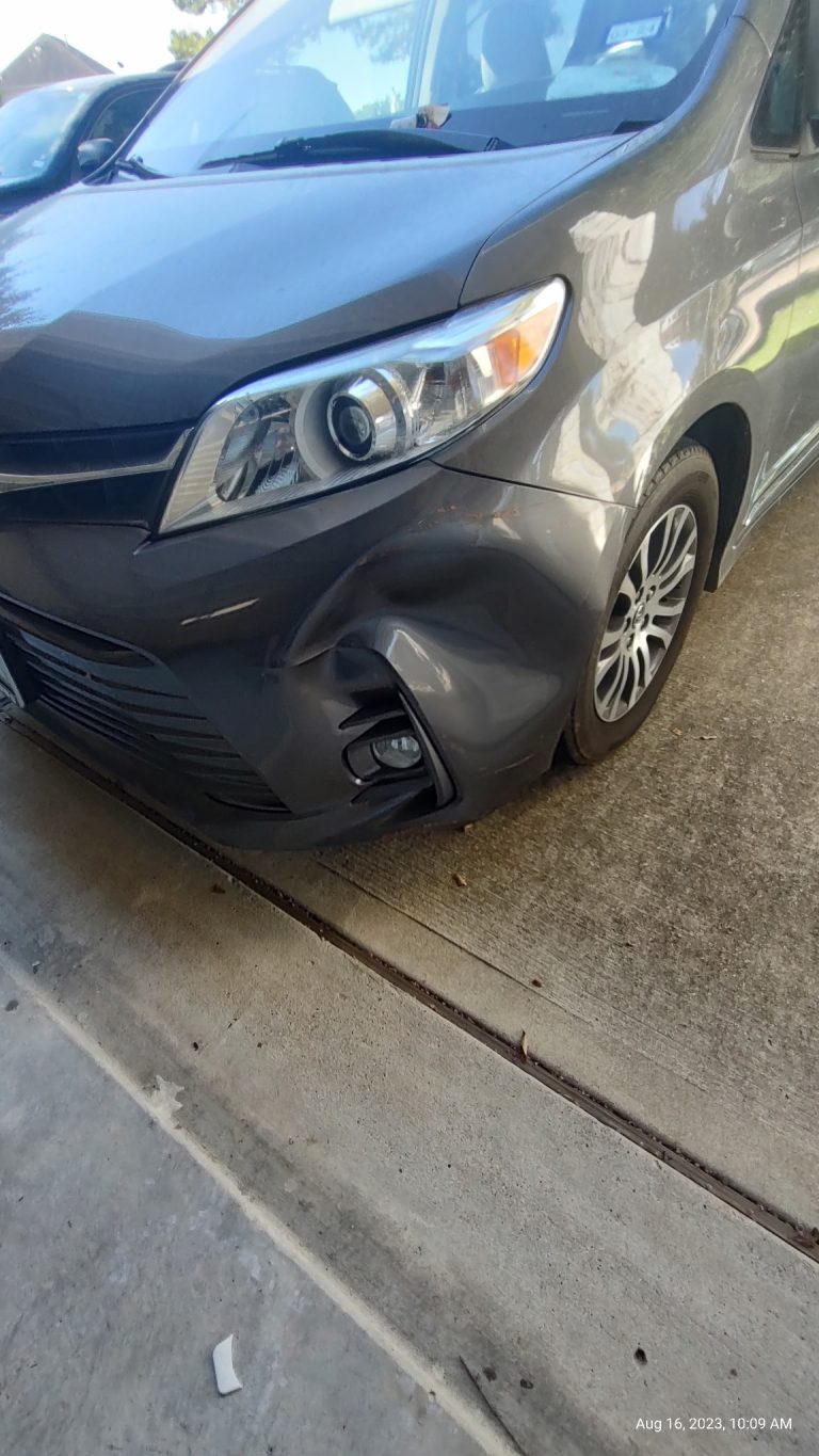 Before — dent visible