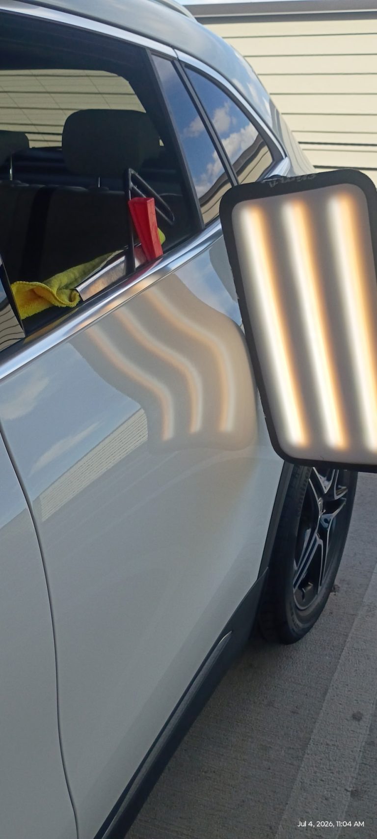 After — dent repaired