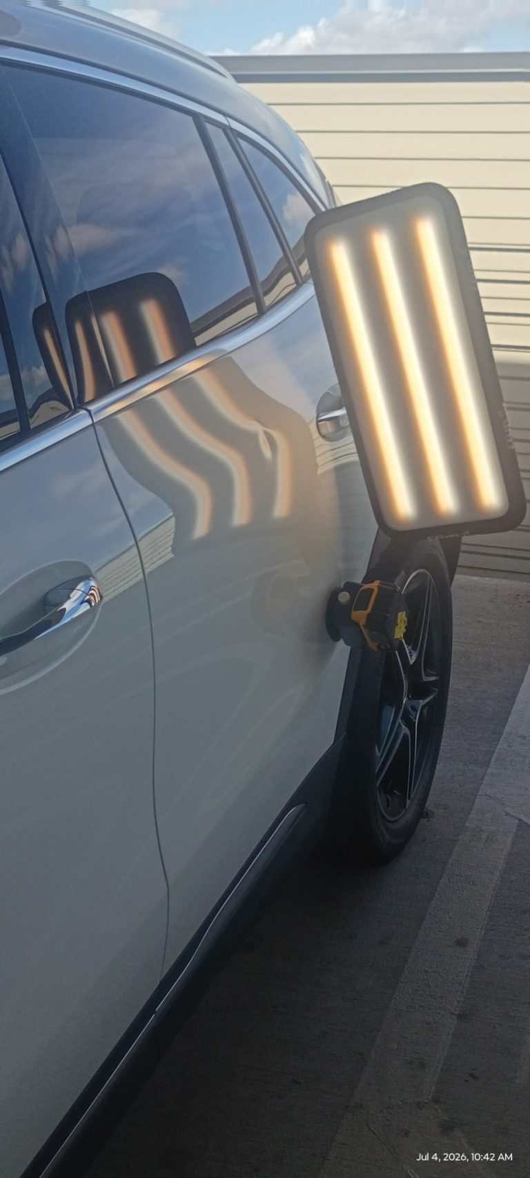 Before — dent visible