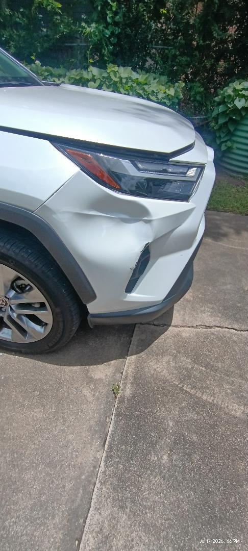 Before — dent visible